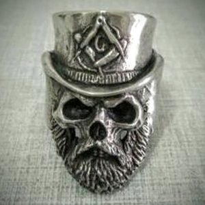 PEWTER BEARDED BUILDERS SHRINER RING